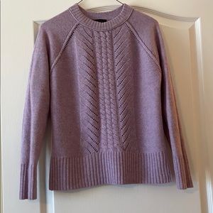 Lilac cable knit jcrew sweater.